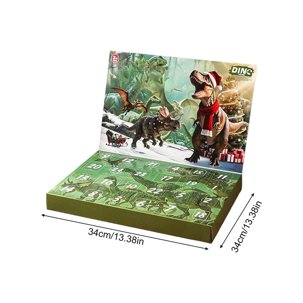 Dinosaur Advent Calendar - 24 Days Christmas Countdown Calendar Toy for Kids, Fun Holiday Party Decor & Supplies for Home
