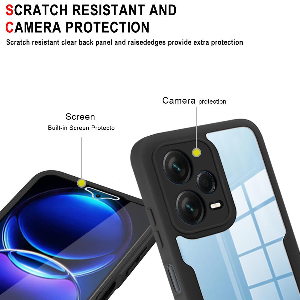360 Clear Case for Xiaomi 12T Pro 13 Lite Redmi Note 12 11 Pro Plus 5G 12S 11S POCO X5 Pro F5 Full Protection Phone Bumper Cover