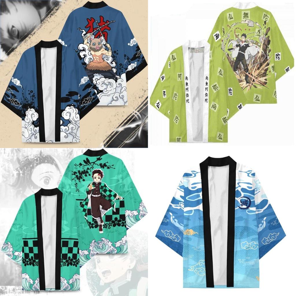 Unisex Demon Slayer Top Kamado Tanjiro Agatsuma Zenitsu Cosplay Costume S-3xl