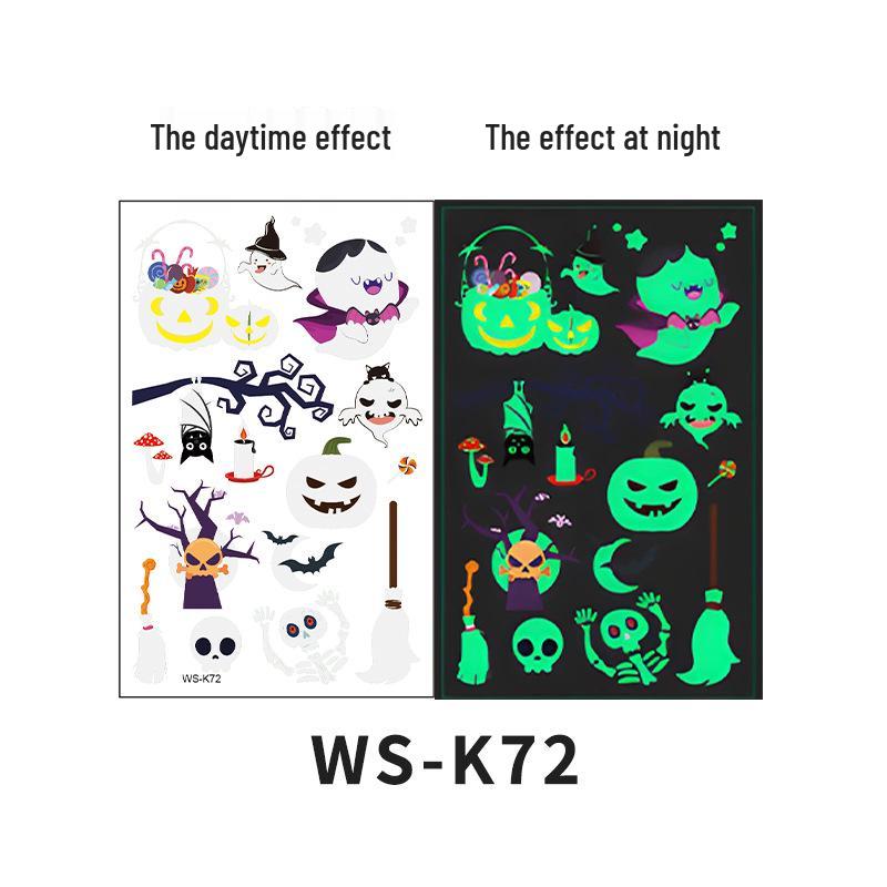 

Kids Halloween Glow-in-the-Dark Temporary Tattoo Stickers for Parties 120*76mm