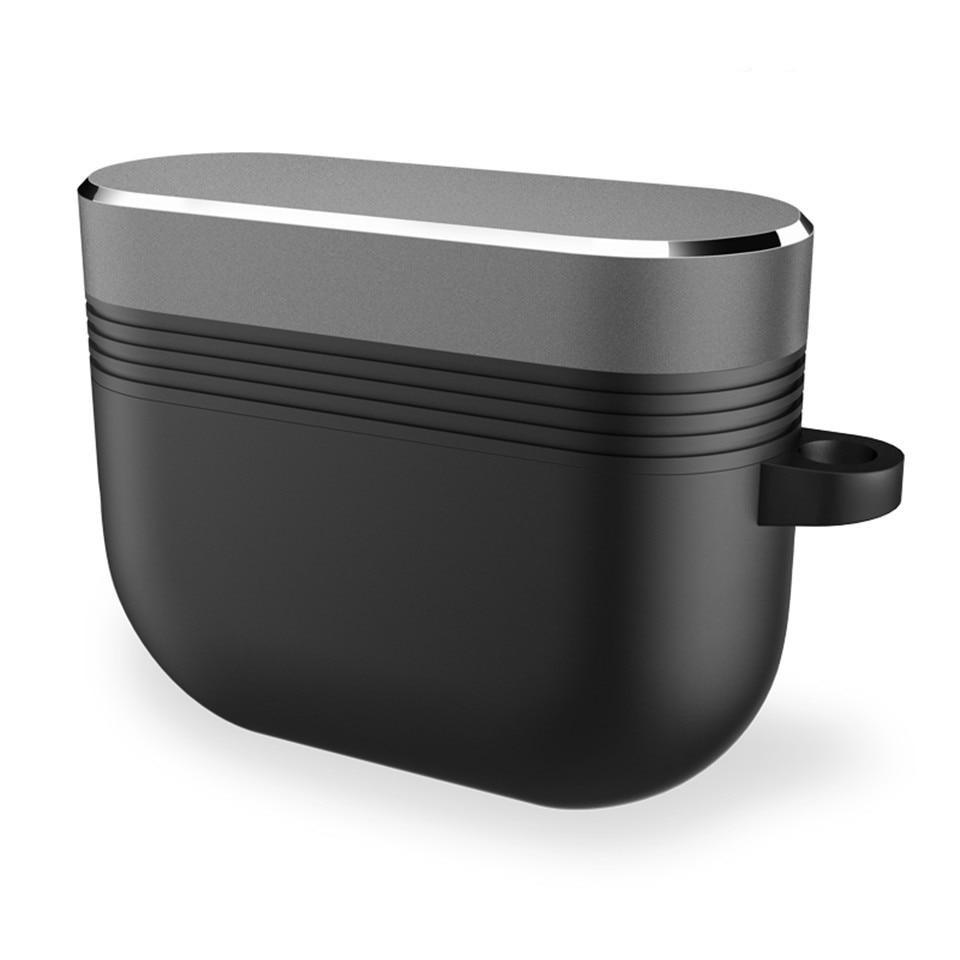 Aluminum Alloy + Silicone Case for AirPods Pro, Protective Shockproof Cover with Metal, Anti-Scratch, Portable Keychain Design
