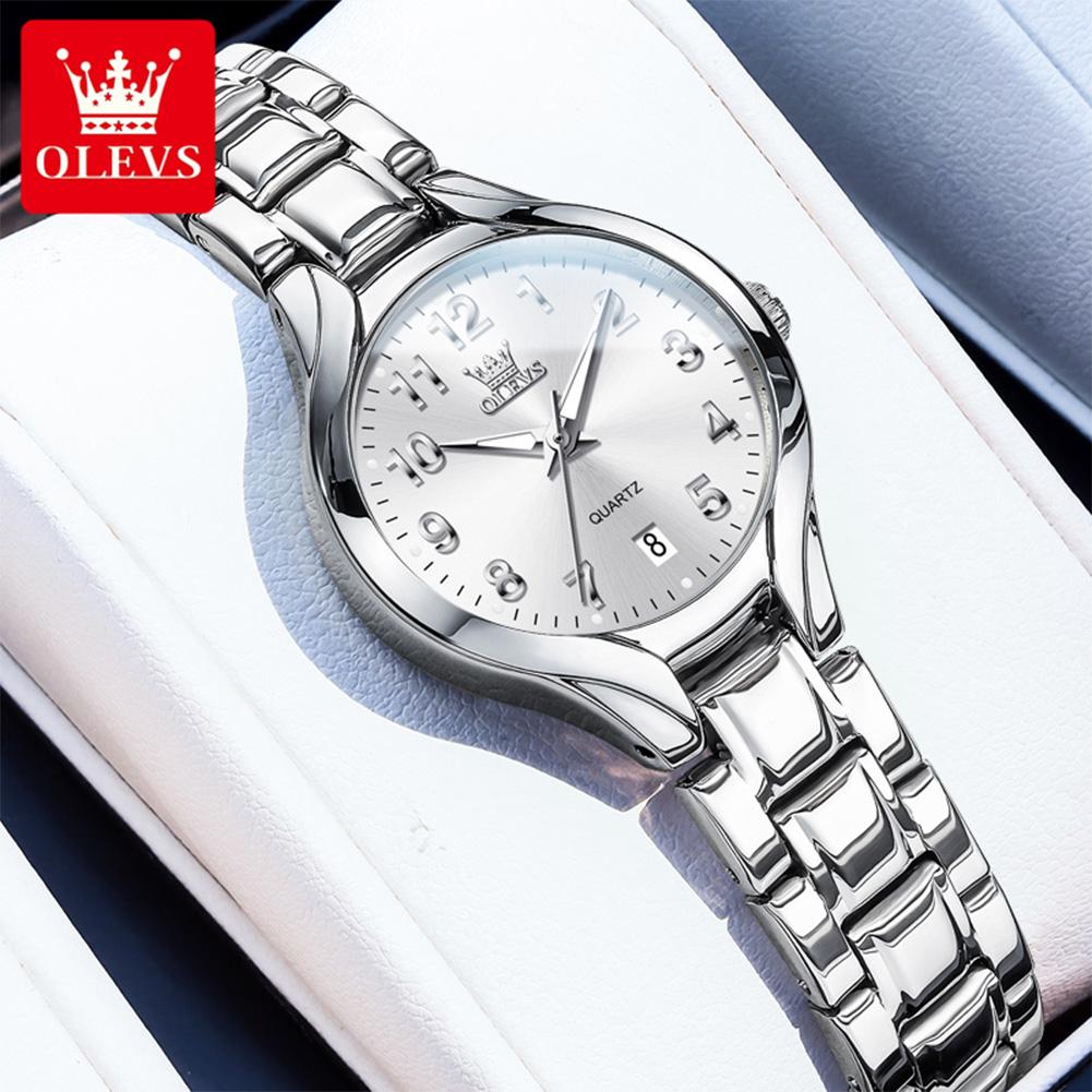 OLEVS 3650 Damen-Quarzuhren Wasserdicht Leuchtend Datum Klassisch Luxuriös Elegant Damen-Armbanduhr Reloj Mujer