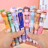 1Pc10 Colors Cute Cartoon Ballpoint Pen Kawaii Multi-Color Writing Supplies Notes Paintings Hand-Held Pens Student Gift