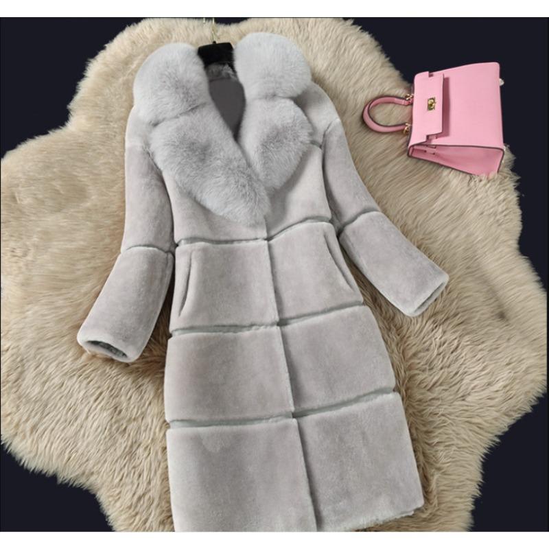 Sheep shearing coat women's medium and long 2 new mother coat large size medium and old imitation fur