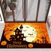 Halloween Themed Carpet Cartoon Pumpkin Pattern Entrance Mat Non Slip Easy To Clean Festive Decorative Carpet