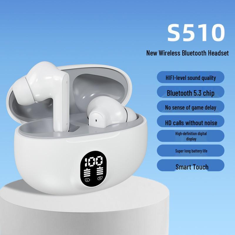 "895B TWS Bluetooth Sports Headset with Digital Display and Noise Reduction"