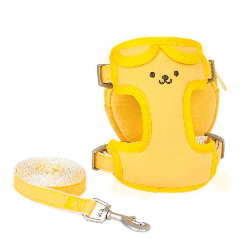 Classic Cute Small Dog Harness and Leash Set Step-in Adjustable Puppy Cat Dog Vest Harnesses Backpack Pet Harness for Small Medium Dogs
