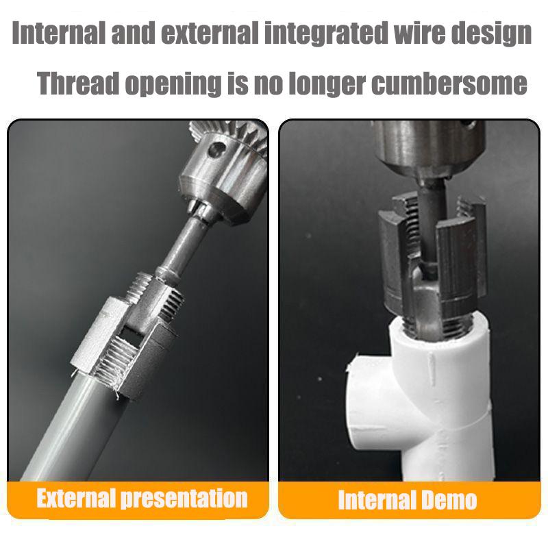 Integrated Internal and External Thread Pipe Threading Tool for 1/2-inch PPR Pipes, with Taps and Dies for Thread Cutting.