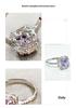 Gessen Jewelry Luxury Diamond Inlaid Rectangular Ring