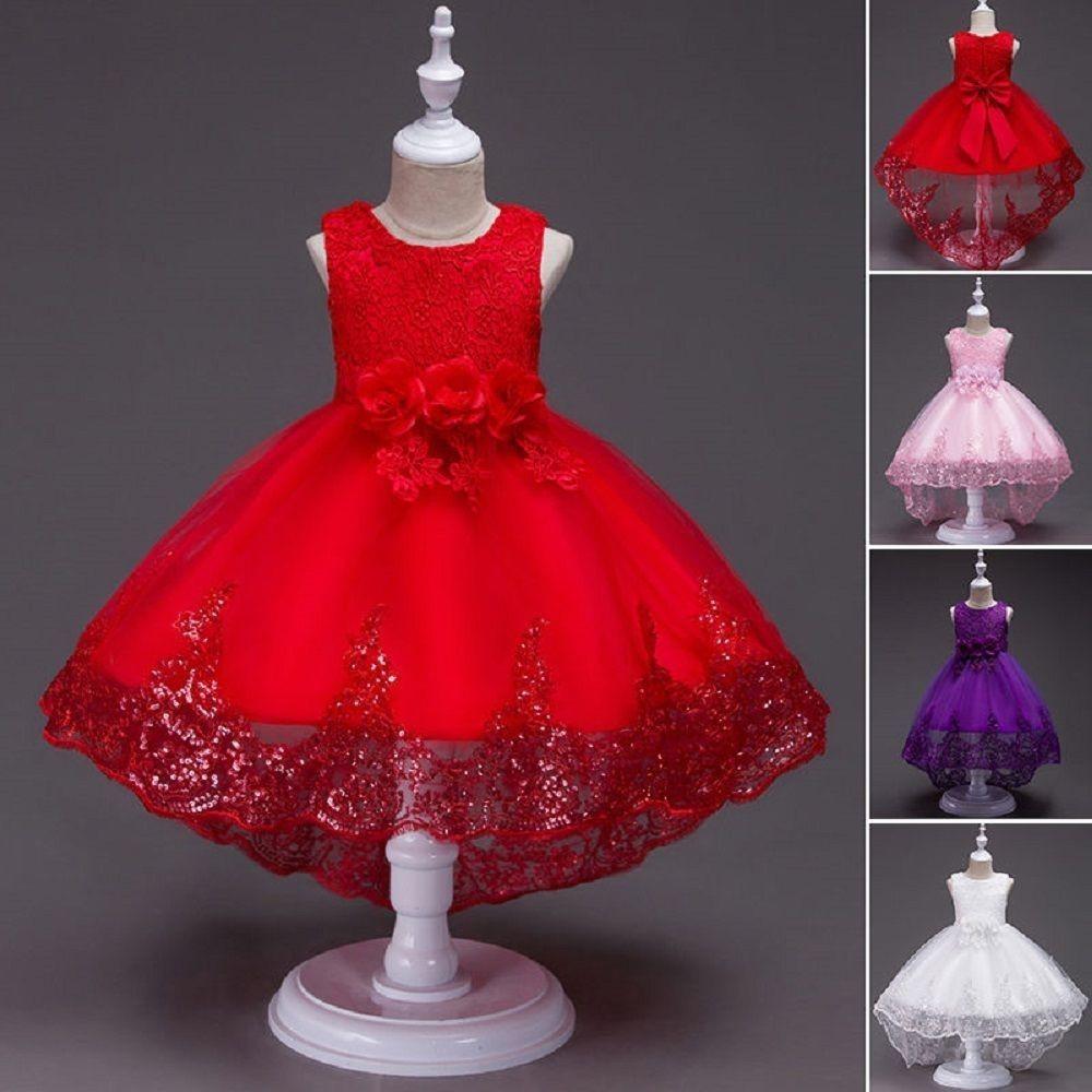 Splendido Vestito da Principessa con Fiocco per Damigella d'Onore per Bambini Perfetto per Feste e Matrimoni