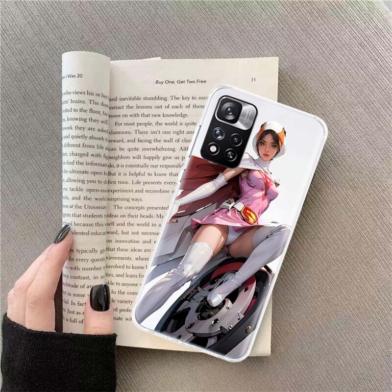 

Gatchaman Jun Phone Case For Redmi Note 13 12 Pro Plus 14 15 Pro 5G 11 11T 11E 11S 10 Pro 10S 9 9S Cover Cell Clear TPU Capa Cas Redmi Note 12S