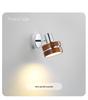 Midden-eeuwse Franse Walnoot Wandlamp: Wabi-Sabi Stijl Nachtlampje met Punk Esthetiek.