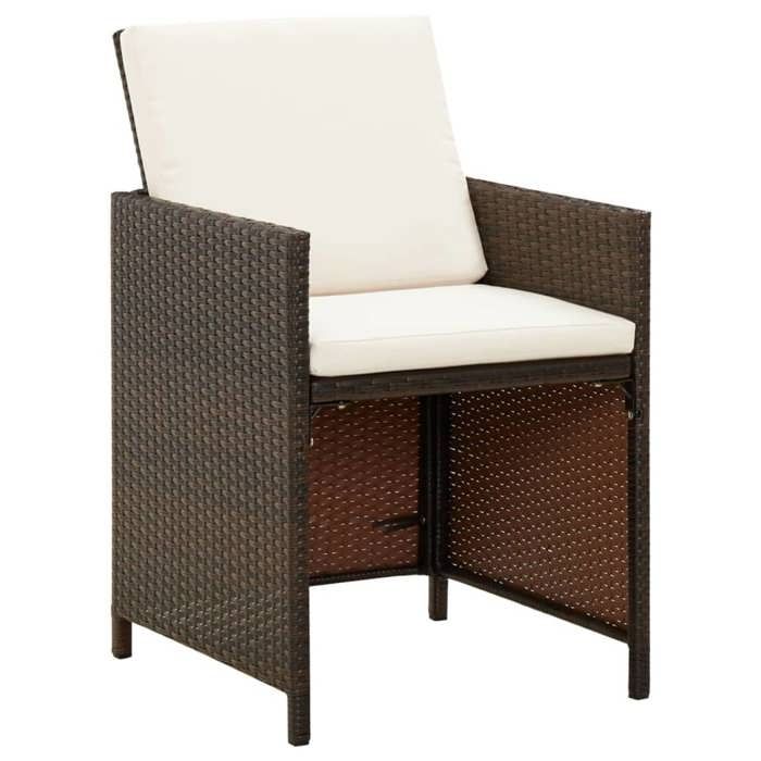 VidaXL Set of 4 Garden Dining Chairs with Cushions, Seats with Backrest, Outdoor Furniture Patio Terrace, Modern, 316803