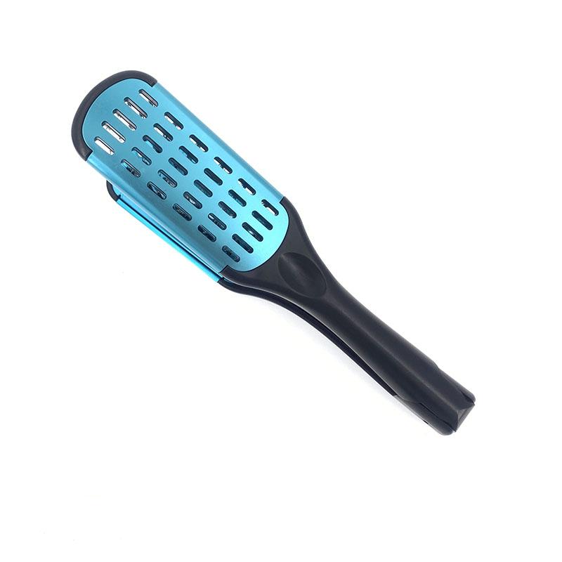 Pro Friseur Glätteisen Nylon Haarglättung Doppelbürsten V Form Kamm Klemme Nicht Weh Styling Werkzeuge DIY Hause