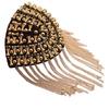 Decorative Shoulder Accents With Alloy Fringe For Dress Uniforms And Performances Costumes