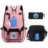 Animation Cartoon Peripheral Primary And Secondary School Students Schoolbag Multi-Functional Large-Capacity Leisure Backpack Three-Piece Set