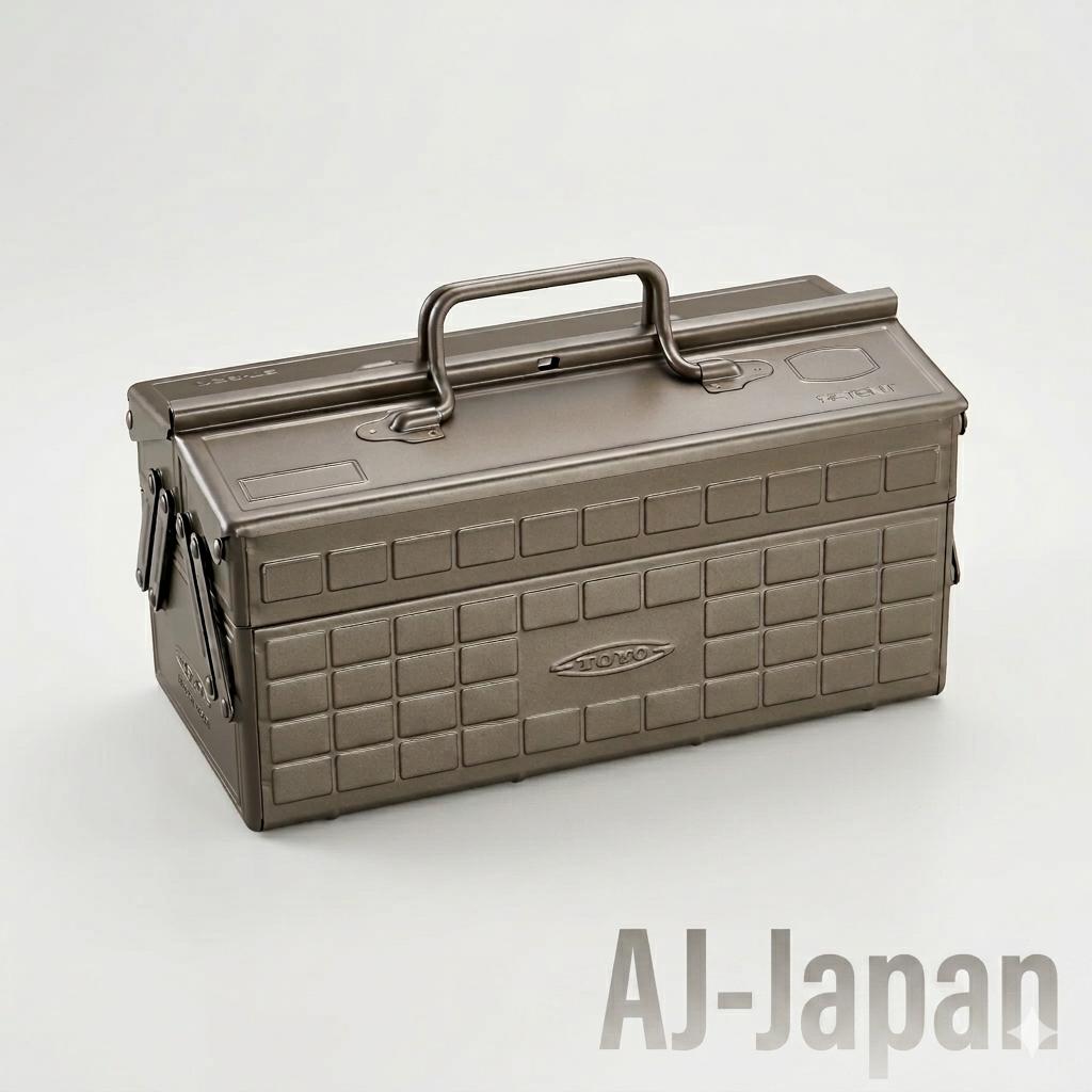 

Color Titanium TOYO STEEL Tool Box ST-350TI 2-Tier Openable Door Storage Case
