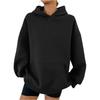 Women's Hooded Long Sleeve Sweatshirt Loose Fit Streetwear Solid Color Pullover Hoodie