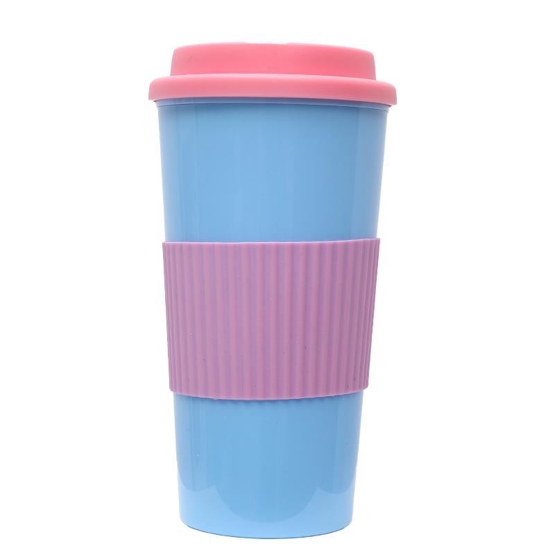 16oz Double Layer Macaron Color Coffee Cup - Large Capacity, Suitable for Men and Women