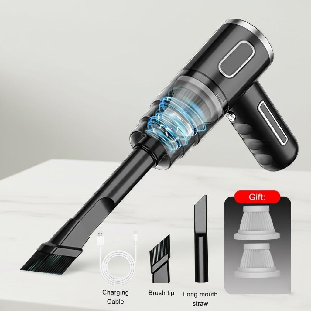 

Car Vacuum Cleaner Portable Handheld Wireless Usb Rechargeable Strong Suction Auto Dust Blower чёрный