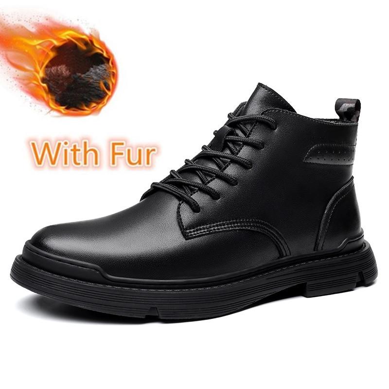 Męskie Jesienne i Zimowe Najnowsza Moda Botki Skórzane Buty Codzienne Mężczyzna Ręcznie Robione Buty Motocyklowe Buty Robocze Ciepłe Buty Zimowe