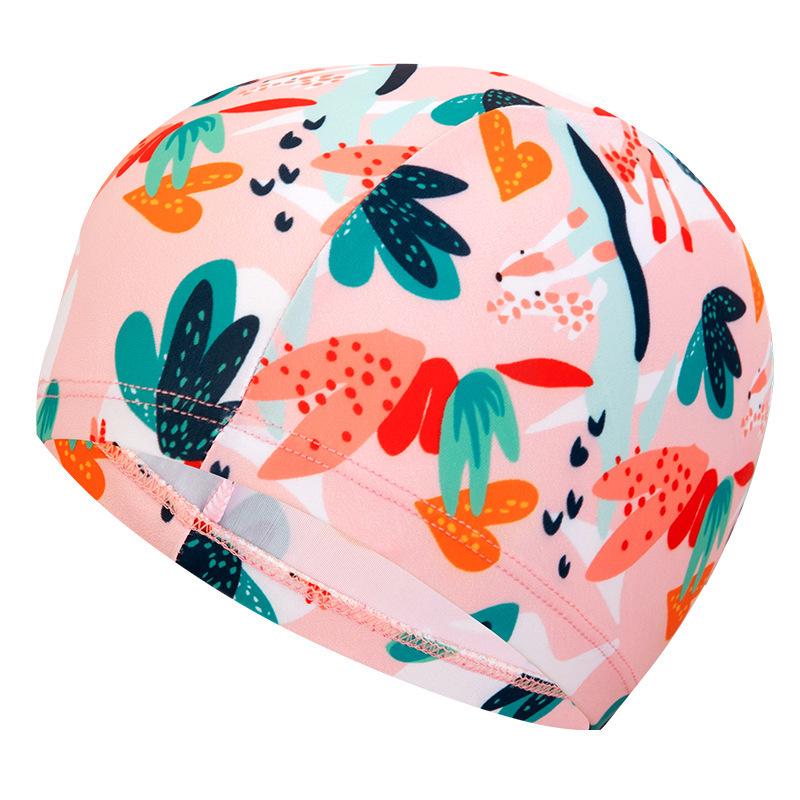 Pressure-Free Cute Cartoon Swim Cap for Kids with Long or Short Hair
