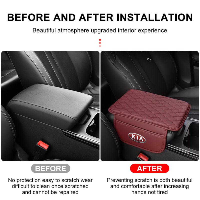 1Pcs Leather Car Armrest Mat Tissue Boxes Height Pad Armrest Box For KIA Sportage Ceed Rio 3 4 k2 k3 k4 k5 k6 K7 K8 Picanto Sorento Optima
