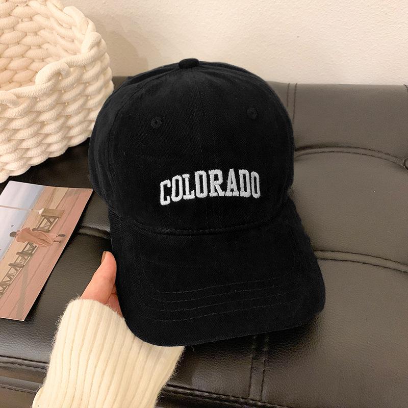 Autumn and Winter Retro Peaked Cap Women's Soft Top Hat Women's Washed Face Small Wide Brim Baseball Cap