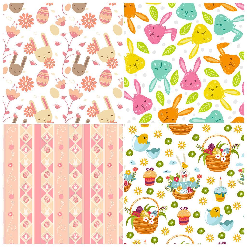 12 Sheets/Pack Easter Egg Rabbit Decorative Hand Account Personalized Diy Background Material Paper