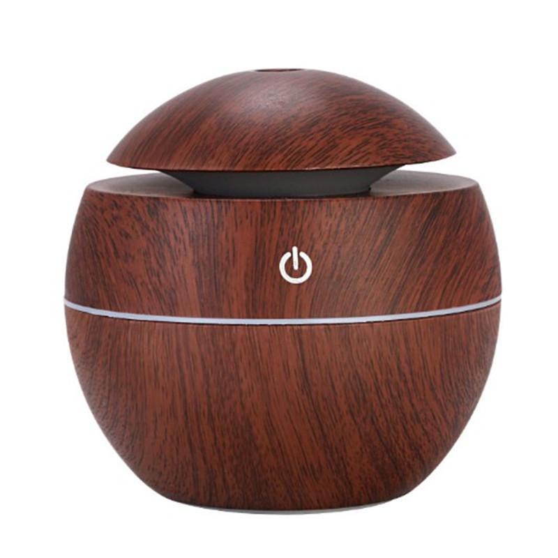 200 ml Luftbefeuchter mit Pilz-Holzmaserung: Leise, farbenfrohe Aromatherapie-Vase für die Luftfeuchtigkeit im Schlafzimmer