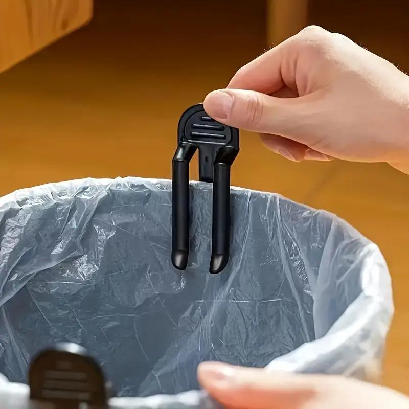 2Pcs Practical Plastic Garbage Bag Clip Fixed Waste Bin Bag Holder Rubbish Clip Trash Can Clamp Kitchen Bathroom Gadgets