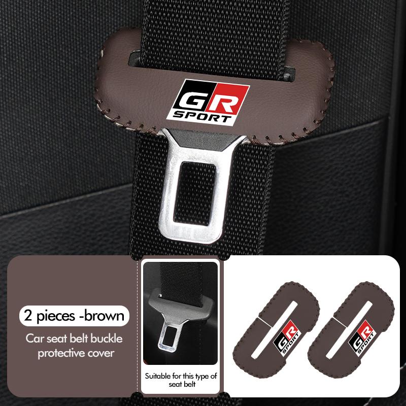 Araba Emniyet Kemeri Tokası Kılıfı Deri Koruyucu Çarpışma Önleyici Kılıf Toyota GR Sport Corolla Yaris Aygo Prius RAV4 Crown CHR İçin