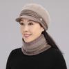 1pc Women'S Knitted Fisherman Hat with Ear Protection, Fashionable Short Brim, Round Top Design, Pattern Decor, Warm Winter Cap