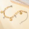 Crystal Snowflake Charms Bracelet for Women Stainless Steel Gold Plated Paperclip Chain Birthday Winter Couple Jewelry Gift