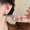 Korean Ballet Style Lace Bow Pearl Stud Earrings Light Luxury High-end Temperament Earrings Beautiful Earrings