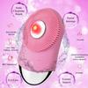 Silicone Waterproof Rechargeable Electric Face Wash Brush with Heating Modes Electric Facial Cleansing Brush Face Cleaner