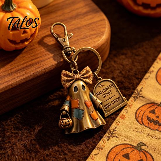 Festive Halloween Keyring 1/2Pcs Spirit Boo Crew Ghost Keychain, Spooky Accessory for Keys Seasonal Keychain Charm Bags Lanyards, Perfect Gift Lovers