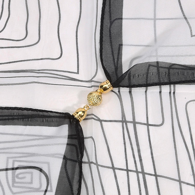 Warm Square Scarf Magnetic Buckle Triangular Silk Scarf Cotton Scarf Women's Spring Autumn and Winter Fashion Scarf