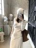 Elegant French Style Irregular Sweater Skirt Set for Women - Autumn/Winter Waist-Cinching Three-Piece Ensemble