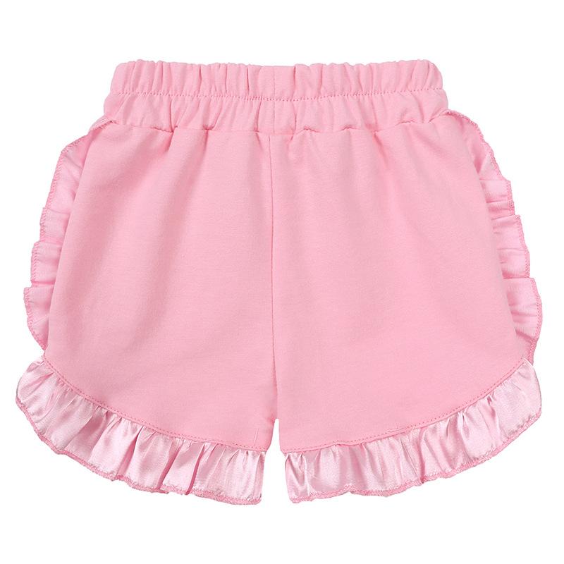 Sommer Mädchen Set Koreanischer Stil Mode Kurzärmeliges Spitzenoberteil Shorts Zweiteiliges Set