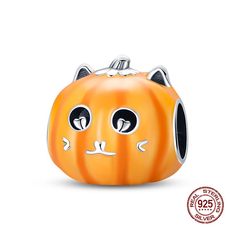 New In Original Charms Copper Glow In Skull And Pumpkin Charms Beads Fit 3Mm Original Bracelet For Women Diy Jewelry Gifts