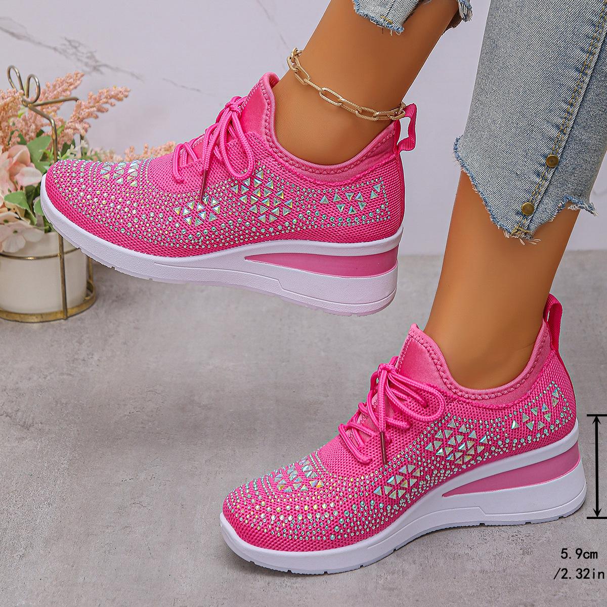 

Fashion Plus Size Shoes for Women 36-43 Autumn Fashion Comfortable Breathable Lace Up Platform Wedges Mesh Shoes 36-43 Women Shoes 36