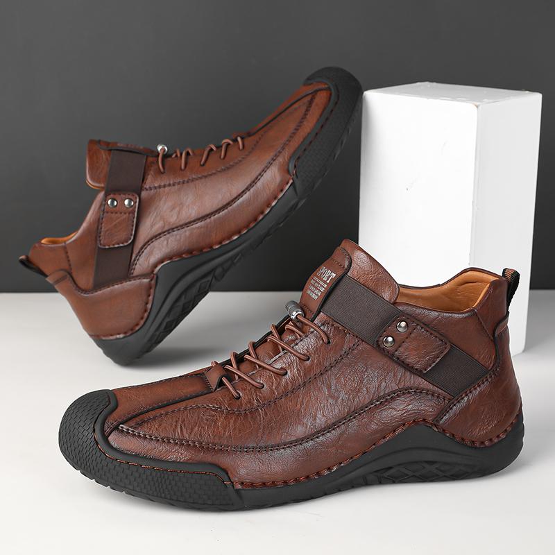 Stivali da Uomo in Pelle Fatti a Mano Stivaletti Comodi da Uomo Scarpe Casual Stivali Taglia Grande Stivali in Pelle da Uomo