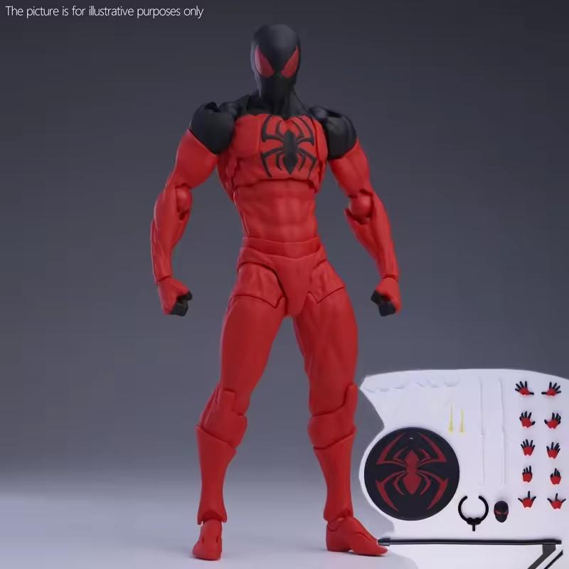 Neue Spider-Man Puppe Premium PVC Schwarz und Rot Spider-Man Mess Toys Action-Puppe im Anime-Stil geeignet für Sammler und als G
