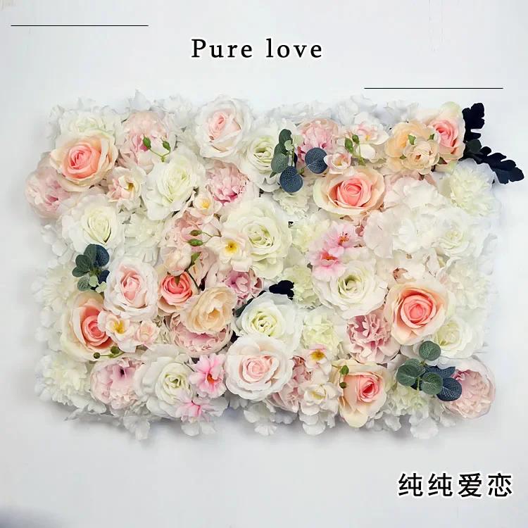 Artificial Flower Flower Wall Three-dimensional Background Wall Wedding Decoration Rose Silk Cloth Modern Home Decoration Part
