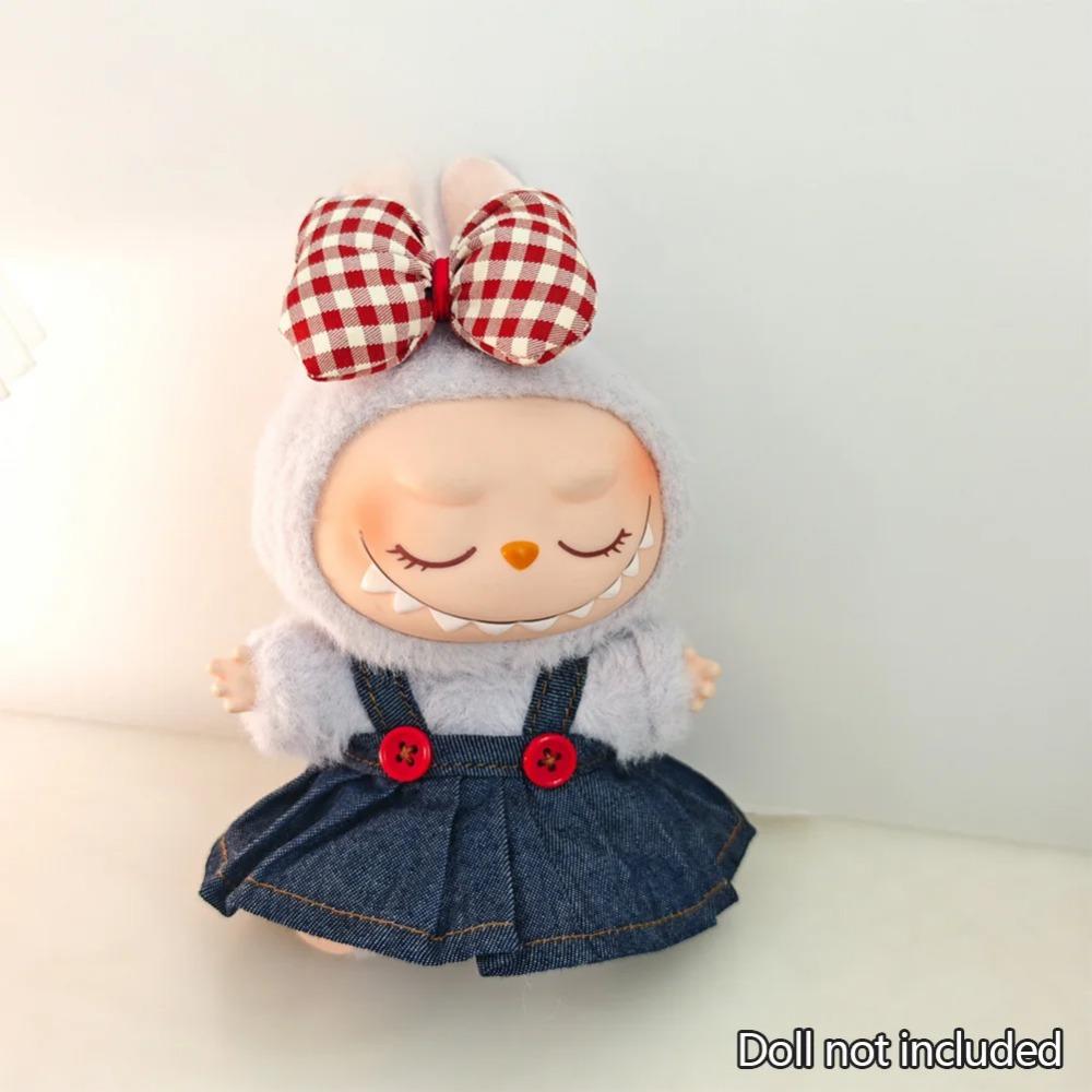 Haine de Păpușă Mini de Pluș 17cm Ținută Accesorii Pentru Păpuși Idol Kpop Coreea Exo Labubu Salopetă de Velur Tricou Îmbrăcăminte Cadou