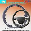 Custom Fit Carbon Fiber Leather Car Steering Wheel Cover For Ford Transit Connect Tourneo Custom Grand Tourneo Connect 2014-2020