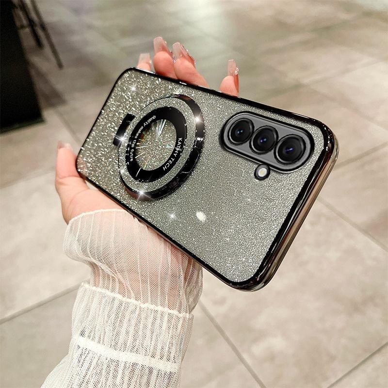 Pouzdro Samsung S24FE Luxury s držákem Glitter Case Pro Samsung Galaxy A15 A25 A35 A24 A14 S23 Plus Note20 Ultra A52 držák pouzdra