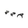 3PCS/Set Damen Stern Mond Herzform Ohrringe Mädchen Abendparty Abschlussball Ohrringe Punk Strass Ohrstecker