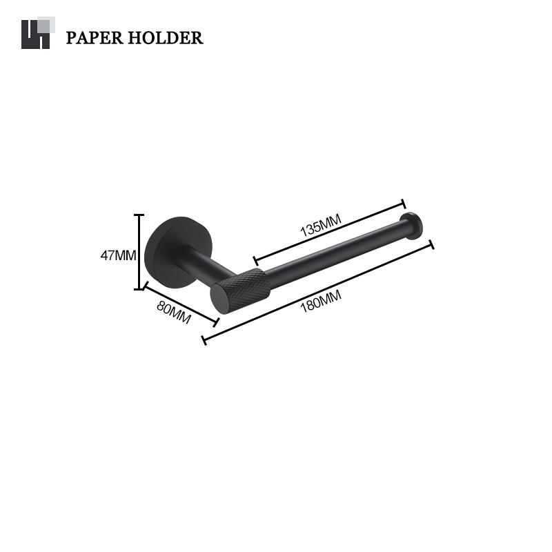 Matte Black Bathroom Accessories Knurled  Towel Bar Bath Robe Hook  Bathroom Hardware Set Shelf for Towels Paper Tissue Hol